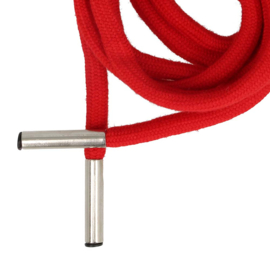 Hoodie koord met koordeinden 6mm 1.25m - rood