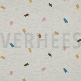 JERSEY MELANGE GLITTER SCRIBBLES - ECRU