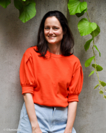 Leese, Jacquard-Jersey orange