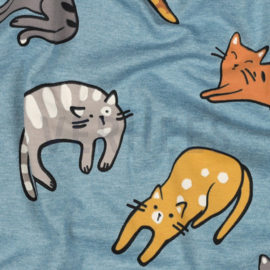 JERSEY MELANGE CATS - SMOKE BLUE