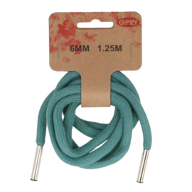 Hoodie koord met koordeinden 6mm 1.25m - groenblauw