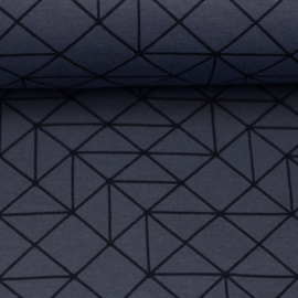Aspen, Jogging brushed - Lines, denim blue/dark blue