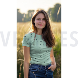 RIB JERSEY HARTEN - SALIEGROEN