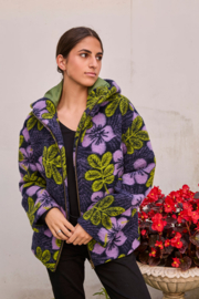 Wollen bloemenstof paars & groen ( Atelier Jupe)