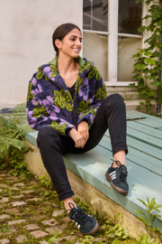 Wollen bloemenstof paars & groen ( Atelier Jupe)