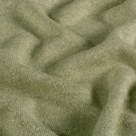 Heavy Knit stof Lurex Melange Kaki groen