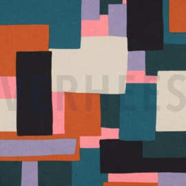 CANVAS ABSTRACT - PETROL/PURPLE