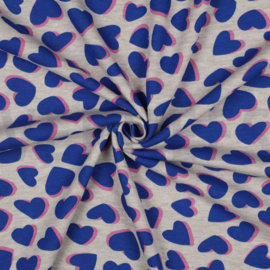 SWEAT MELANGE HEARTS - BLUE