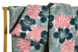 Wollen bloemenstof groen & roos ( Atelier Jupe)