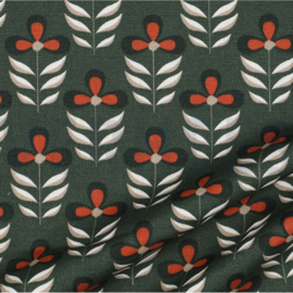 Canvas Flowers Old green