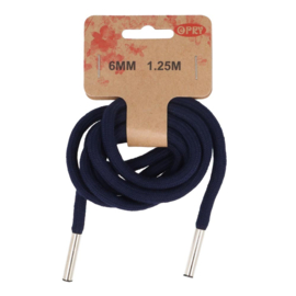 Hoodie koord met koordeinden 6mm 1.25m - navy