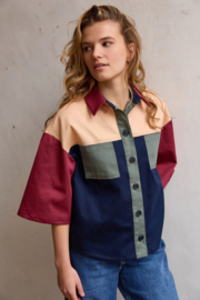 Wijnrode bio twill katoen - Atelier Jupe