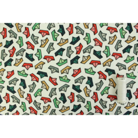 Coupon 1 m Paper boats - French terry