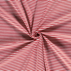 Katoen Jersey Strepen Rood