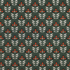Canvas Flowers Old green