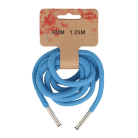 Hoodie koord met koordeinden 6mm 1.25m - Aqua
