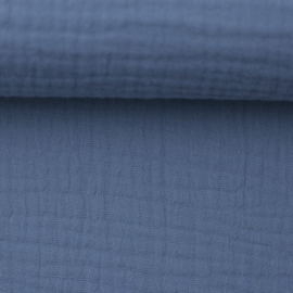 mousseline, double gauze Jenke  Rookblauw