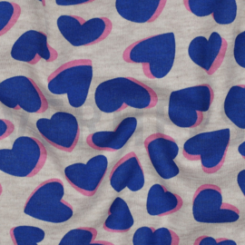 SWEAT MELANGE HEARTS - BLUE