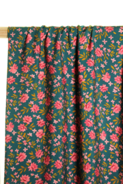 Groen met kleine bloemetjes textuur-viscose  - Atelier Jupe