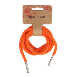 Hoodie koord met koordeinden 6mm 1.25m - oranje