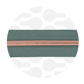 Rits Nylon spiraal smokey green - rosé gold