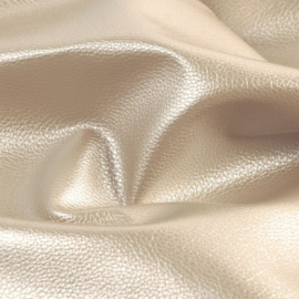 50 cm Kunstleder : Linnen wit metallic