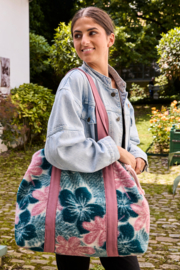 Wollen bloemenstof groen & roos ( Atelier Jupe)