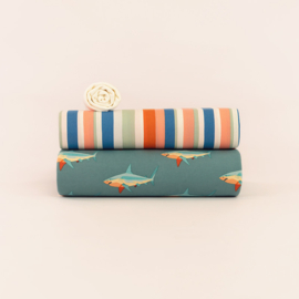 SYAS Sharks - M - French Terry - Stoffig Turquoise - R