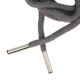 Hoodie koord met koordeinden 6mm 1.25m - Donker grijs