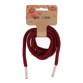 Hoodie koord met koordeinden 6mm 1.25m - bordeau