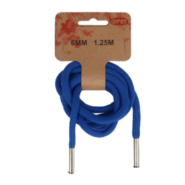 Hoodie koord met koordeinden 6mm 1.25m - blauw