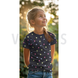 JERSEY MELANGE NEON HEARTS - SMOKE BLUE MELANGE  Favorieten Download iconProductcertificaat Kleurenkaart