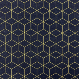 Canvas -ottoman blauw geel vormen