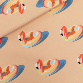 SYAS Inflatable Flamingos - M - French Terry - Perzikbeige - R