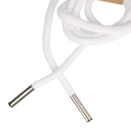 Hoodie koord met koordeinden 6mm 1.25m - wit