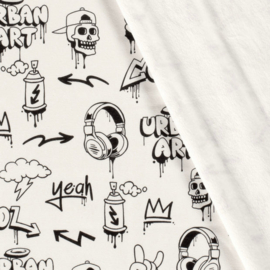 Alphen Fleece  Graffiti Wit