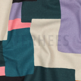CANVAS ABSTRACT - PETROL/PURPLE