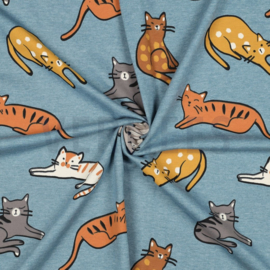 JERSEY MELANGE CATS - SMOKE BLUE