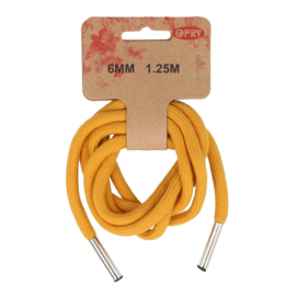 Hoodie koord met koordeinden 6mm 1.25m - geel