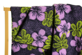 Wollen bloemenstof paars & groen ( Atelier Jupe)