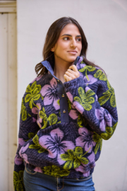 Wollen bloemenstof paars & groen ( Atelier Jupe)