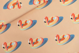 SYAS Inflatable Flamingos - M - French Terry - Perzikbeige - R