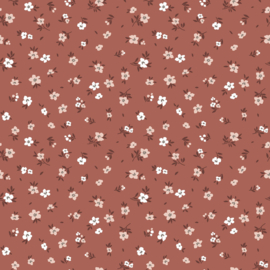 Katoen Jersey - Bloemen Oud Roze