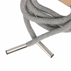 Hoodie koord met koordeinden 6mm 1.25m - Lichtgrijs