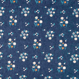 WINTER DENIM PRINT COLOR RETRO FLOWERS