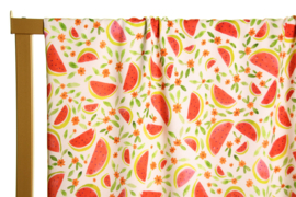 Witte viscose met watermeloenen