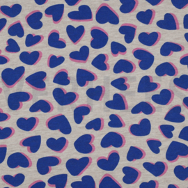 SWEAT MELANGE HEARTS - BLUE