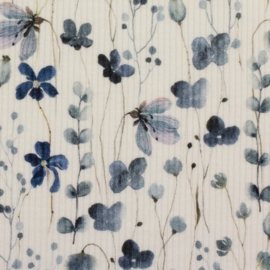 Mia -rib jersey blauw
