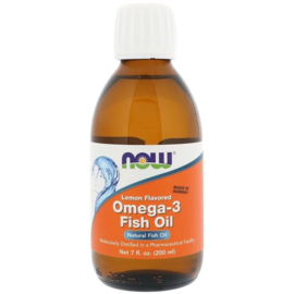 Now Foods Vloeibare Omega-3, Liquid visolie 200ml, Triglyceride vorm, met citroensmaak