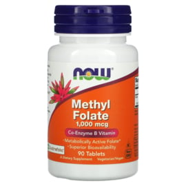 Now Foods Methyl Folaat, 5-MTHF, 1000 mcg ,  90 vegetarische tabletten